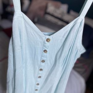 FIT & FLARE CAMI - TEXTURED STRETCH RAYON LIGHT BLUE